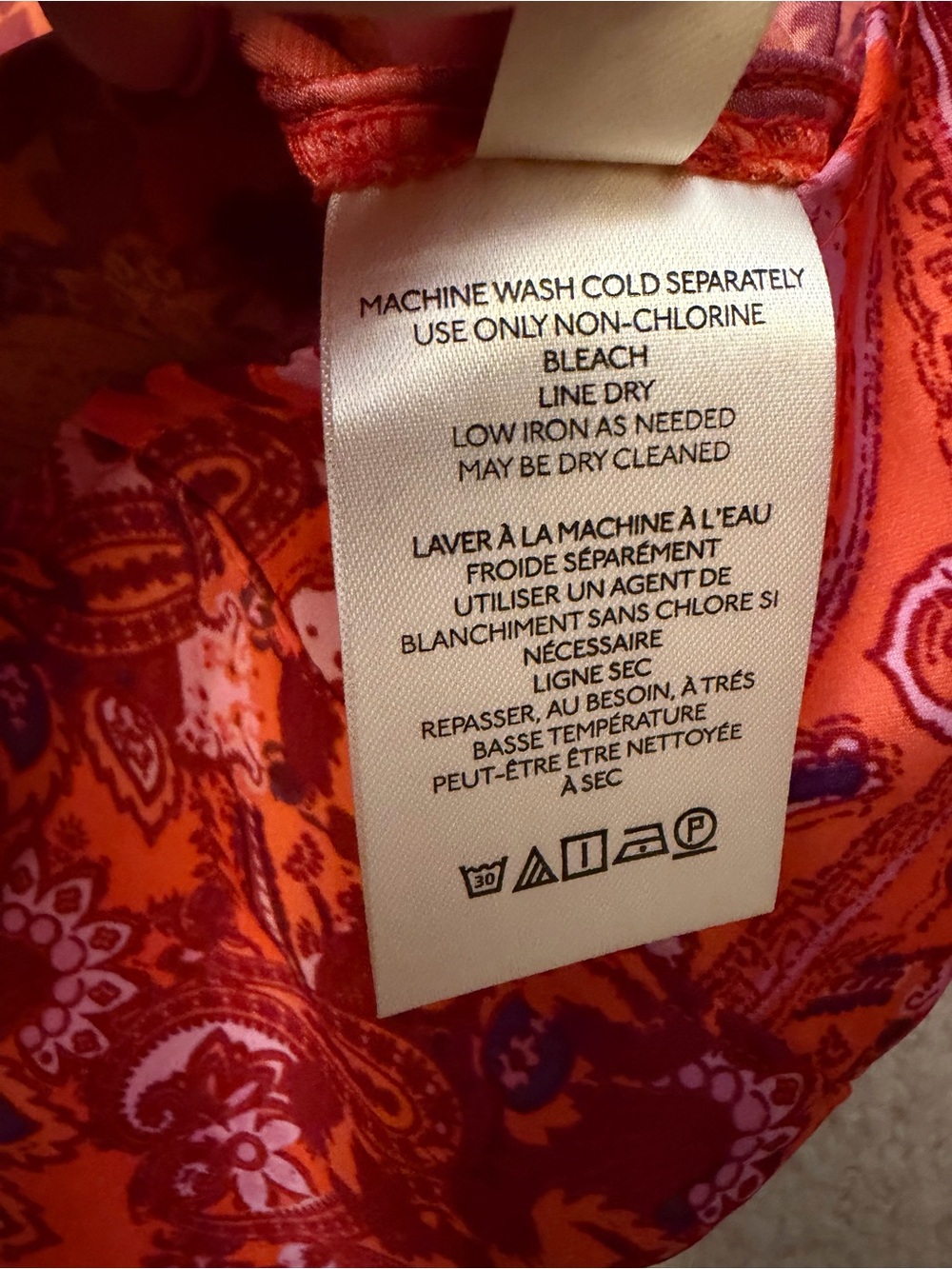 Free People XS Orange Paisley Leopard Ruched Button Down Blouse Boho - Picture 9 of 14